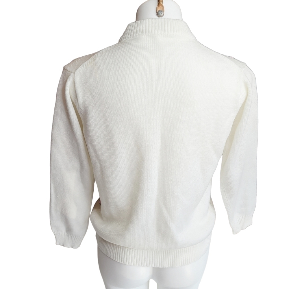 Vintage White Cardigan  Small Grandmacore - Picture 4 of 4